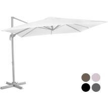 VONROC Premium Parasol flottant Pisogne 300x300cm - Comprend une base en croix et une housse de protection - Parasol carré - Rotation 360° - Inclinaison - Toile résistante aux UV - Blanc