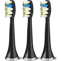 Bintoi® iSonic ProClean - Têtes de brosse à dents électrique - 3 pièces - Convient à Bintoi iSonic D700/D600 - Approvisionnement annuel - Noir