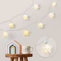 CozyHome Chaîne lumineuse pour chambre d'enfant - 20 étoiles LED