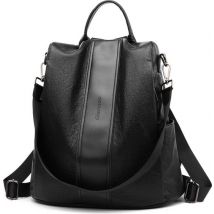 Glennoo Anti-theft Backpack Ladies - Sac à dos pour dames - Cuir PU - Noir