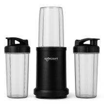Safecourt Kitchen - Smoothie Blender - Blender 1200W - Smoothie Maker - Inclut des gobelets à emporter - Noir