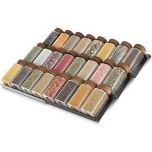 Soothe Spice Rack Drawer for 24 Spice Jars - Extendable - 6 Set - Spice Organiser - Spice racks - Porte-épices - Spice rack - stainless steel