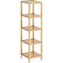 Casaria Meuble de salle de bain/salon sur pied en bambou 140x33x33cm Intemporel Haute Qualité