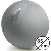 Backerz® Sitting Ball Office and Home 65 CM - Luxury Yoga Ball - Sitting Ball with Sleeve - Ergonomic Office Chair Ball - Linen Light Grey