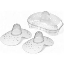 Qwali Organic Breastfeeding Nipple Hat - Size S - BPA free - Nipple protector - Transparent - Including storage container - 2 pieces