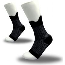 Sandside Compression Stockings with Open Toe - Unisex Support Stockings for Sport, Work & Travel - Size L/XL - Black - Relieve Pain & Stimulates Blood Flow