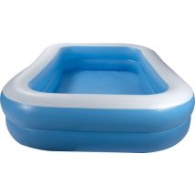 Piscine créative pour enfants - gonflable - rectangle - blanc/bleu - 262x175x51cm