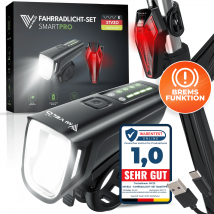 Kit d'éclairage vélo Mivelo LED "SMART PRO" avec fonction de freinage & recharge USB