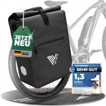MiVelo Max - Sacoche étanche 2-en-1 pour porte-bagages - Noir - 25 L