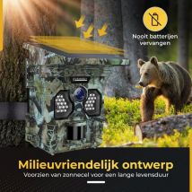 ODESSEY WildCamera avec panneau solaire - 4K - 48MP - 64GB SD - avec vision nocturne - pour l'extérieur - infrarouge