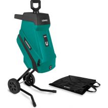 VONROC Déchiqueteuse/Broyeuse 2500W - Pour les branches jusqu'à Ø45mm - Sac de ramassage 45L et bâton de poussée inclus