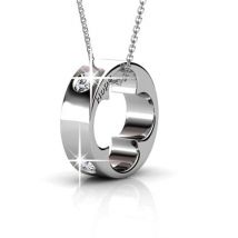 Yolora Collier pour femmes avec pendentif et cristaux Kalpa Camaka - couleur argent - plaqué or blanc 18K - boîte cadeau - cadeau de fête des mères