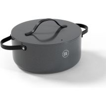 BE Living Essential Casserole avec couvercle - Ø 24 cm - Poêle de cuisson - Céramique - Sans PFAS - Induction - Gris