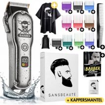 Tondeuse professionnelle sans fil + étui de barbier - Tondeuse pour cheveux d'homme - Cheveux - Tondeuse à cheveux - Machine à cheveux pour coiffeurs - Tondeuse à cheveux - Tondeuse à barbe - Dispositif de coupe - Tondeuse à cheveux pour barbier - Tondeus