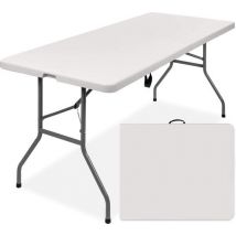 Goliving Table pliante - Table pliante - Table de camping - Table pliante d'extérieur - Résiste aux intempéries - 180 x 70 x 74 cm - Blanc