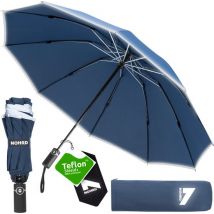 Parapluie tempête Nohrd - Bleu - Parapluie pliable - Résistant à la tempête 108 km/h - Parapluies tempête - Pliage et dépliage automatique - Réfléchissant - Parapluies - Housse de protection incluse