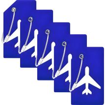 EverNeeds Etiquette de bagage - Silicone - Etiquette de bagage pour valises - Etiquettes de bagage - Bleu - 5 pièces