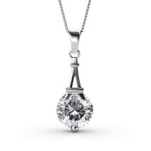 Yolora Collier pour femme avec pendentif en cristal Kalpa Camaka - Couleur argent - Plaqué or blanc 18K - Emballé - Cadeau de fête des mères