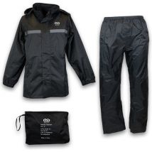 Combinaison de pluie Infinity Goods - Femmes et hommes - Taille XL - Imperméable et respirant - Réfléchissant - Noir