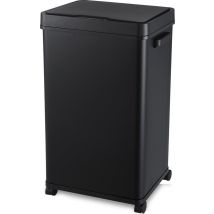 MOA Sensor Trash Can 68 Liter - Silent Lid - Delayed Close Mode - Stainless Steel & Durable ABS - Waste Bin - Garbage Can - Black
