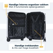 Pathsail® Hand Luggage Suitcase 40L x 55CM - ABS - Lightweight Trolley - Incl. TSA lock & Spinner wheels - Silver