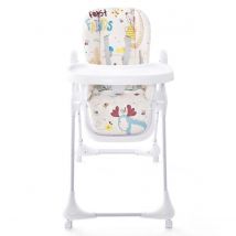 Chaise Haute Pliable Coast Hauteur Réglable Avec Roulettes - Blanc