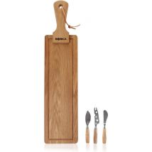 BOSKA Service à fromage Friends - Plateau de service avec couteaux à fromage - Planche à boire - Bois de chêne - 40 cm