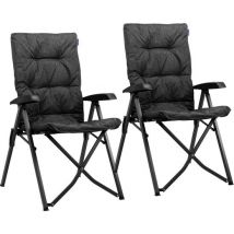 TRVLMORE Chaise de camping - Sac de transport inclus - Duo Pack - Capacité de charge de 150 kg - Chaise de camping - Compartiment de rangement - Chaise pliante - Noir
