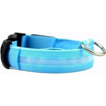 Collier lumineux LED Taille XL 42 - 56 cm USB Rechargeable Collier Chien Laisse Chiot - Bleu Chien Chat Chat - Dutchwide