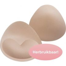 Coussinets de soutien-gorge Soft & Silky - Résistants à l'eau - Push up - Beige
