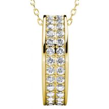 Yolora Ladies Necklace with Pendant - Kalpa Camaka Crystals - Gold Colour - 18K Yellow Gold Plated - Women's Necklace Gold - Jewellery - Necklace - Luxury Gift Box - Gift Box - Exclusive Gift Box - Beautiful Gift Packaging