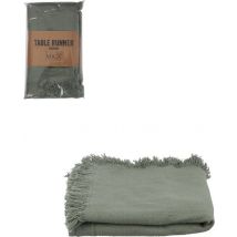 Mica Decorations Chemin de table Xavie - L180 x L45 cm - Coton - Vert