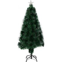 Décoration de Noël Sapin de Noël en fibre optique - étoiles lumières led et pointe - 60 cm - 8 fonctions