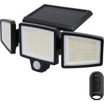 Auronic Lampe solaire d'extérieur avec détecteur de mouvement - Applique murale avec détecteur - Solaire - 210 LED - IP65 - Noir