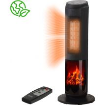 BREND BR-2222 Réchaud électrique avec chauffage d'ambiance et thermostat 18-45 °C - Réchaud à ventilateur en céramique - Chauffage avec fonction Swing - Minuterie - Noir