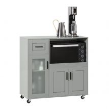 SoBuy Meuble micro-ondes FSB78-HG - 1 tiroir - 3 portes - 89 x 40 x 89 cm - Gris