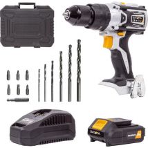 Batavia Perceuse sans fil - Sans balais - 18V - Batterie 2.0 Ah et chargeur 2.4 Ah inclus - Convient pour percer et visser dans le bois, le plastique et le métal - Maxxpack