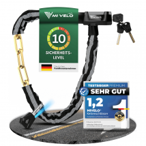 MIVELO Cadenas pour vélos - Avec serrure à clé et LED - 100 CM - acier inoxydable