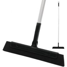 CLEANLY Raclette de sol avec manche 130 cm - Raclette de sol Salle de bain et Raclette de douche - Raclette de douche - Raclette d'eau - Largeur 34 cm - Noir, Gris