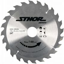 Lame de scie circulaire - STHOR - Ø184 mm - 24 D - Diamètre intérieur 30 mm