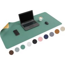 WURK Sous-main double face Cuir artificiel et liège - Organiseur de bureau - Tapis de souris - Liège turquoise - 120x60