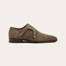 Greve Buckle Shoe Magnum Taiga Suede - Size 42 - Brown - Width H - Elegant and Comfortable