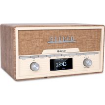 Radio CD player - Denver - Retro Radio - Bluetooth - 20 stations pré-réglées - DAB /FM / AUX - Couleur bois