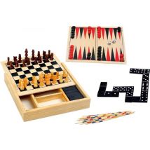 Boîte de jeu en bois 4 en 1