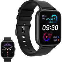 Golden Sound Premium Smartwatch - Homme - Podomètre - Moniteur de sommeil - Moniteur de fréquence cardiaque - Moniteurs de sport - Convient à tous les ordinateurs portables et smartphones - Noir