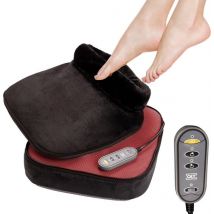 QLT Masseur de pieds électrique avec Shiatsu - Masseur 2-en-1 avec fonction chaleur - Sac à pieds - Chauffe-pieds avec télécommande - Noir
