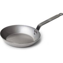 Poêle en acier De Buyer Ø 24cm - sans PFAO & PTFE - Pas d'induction - Revêtement antiadhésif en cire naturelle