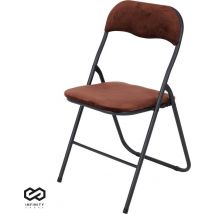 Infinity Goods Klapstoel - Vouwstoel - Fluweel - Eettafelstoel - Opklapbare Stoel - 43 x 47 x 80 CM - Stoel - Bruin