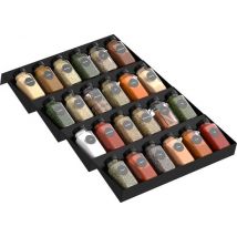 Tiroir à épices - Noswo – 4 niveaux – Pour 28 pots à épices – Acier inoxydable – Organisateur d’épices – Rangement pour tiroir de cuisine