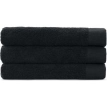 Ensemble de serviettes de week-end Cendrillon - 3 pièces - Serviette de bain 60x110 cm - 100% coton - Noir